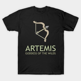 Artemis Greek Goddess of the Wilds Bow of Artemis Symbol T-Shirt